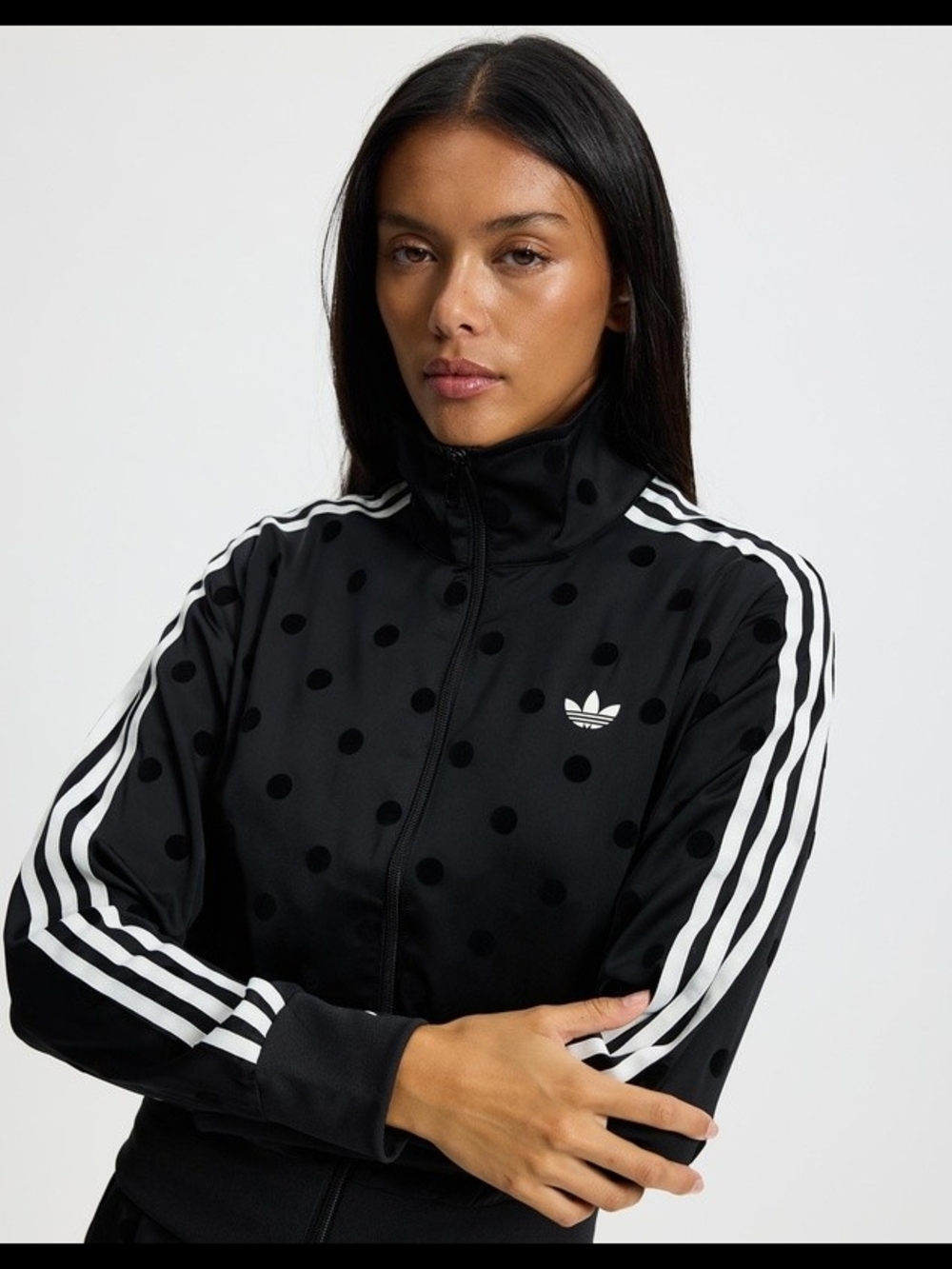 NEW adidas Originals Black Polka Dot Track Bomber Jacket - Picture 2 of 3